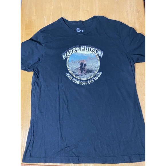 Harry Hudson Can Cowboys Cry Tour Black Concert Shirt Mens Size XXL 22.5pit2pit - Picture 1 of 7